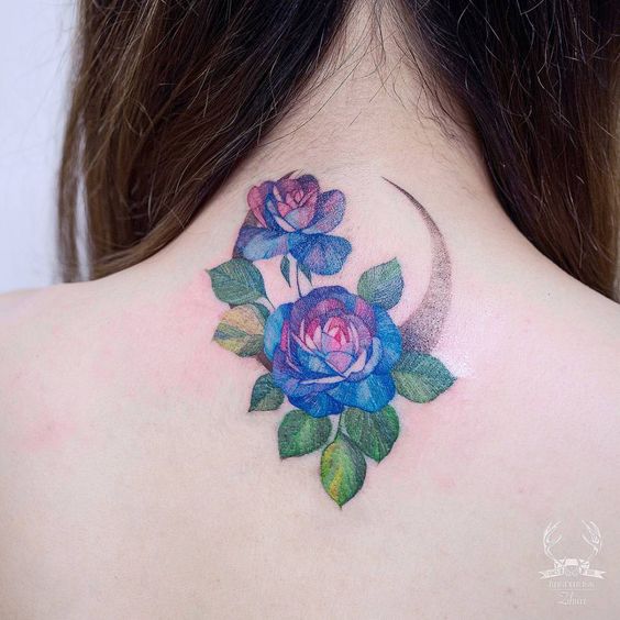 tattoo rosas azules